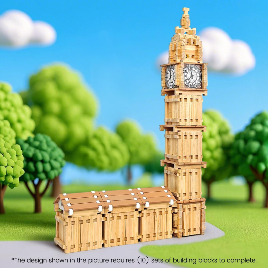 96pcs Montessori Wooden Building Blocks Set