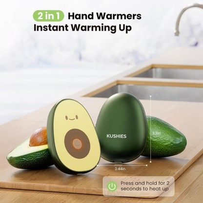 2-in-1 Avocado Rechargeable Hand Warmers
