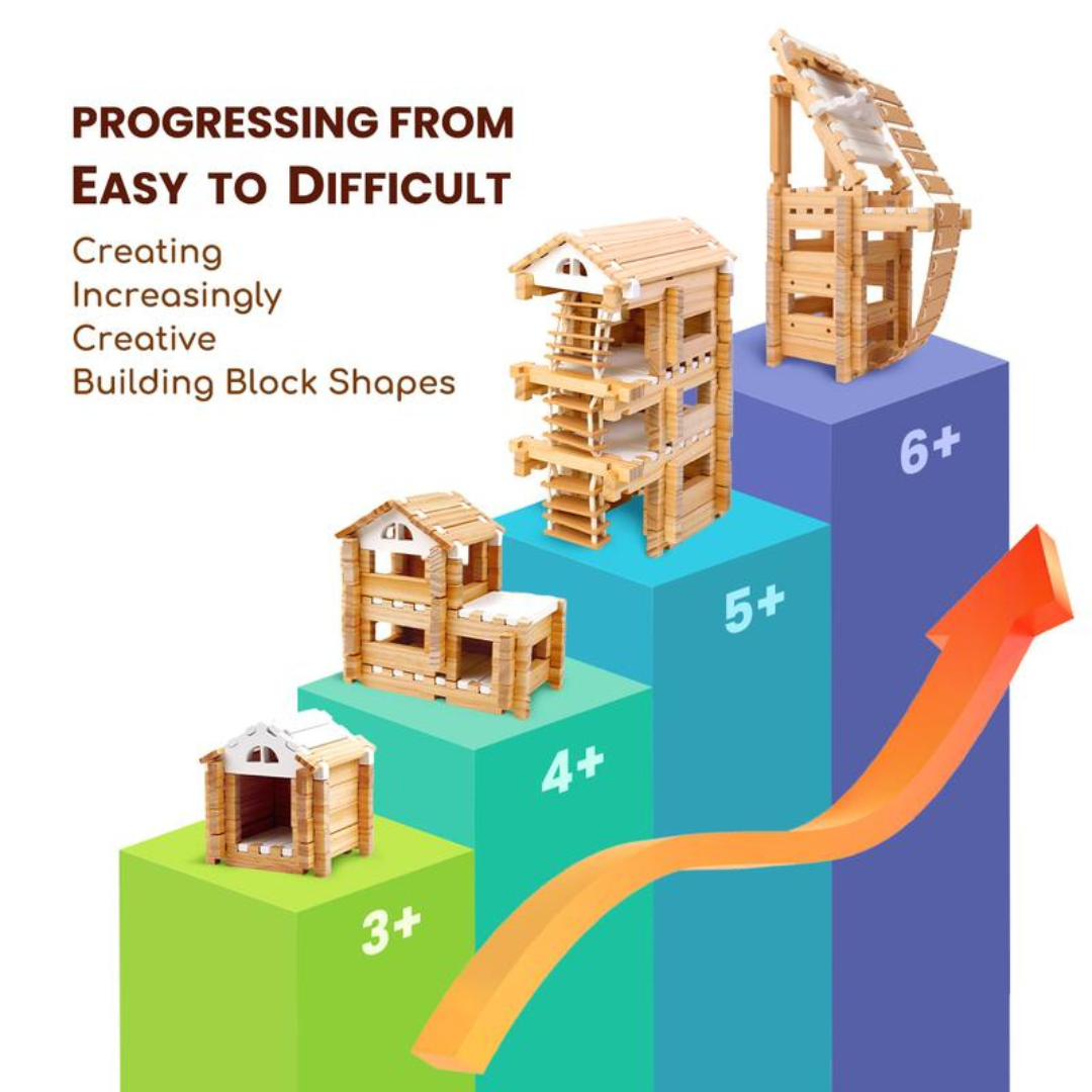 96pcs Montessori Wooden Building Blocks Set