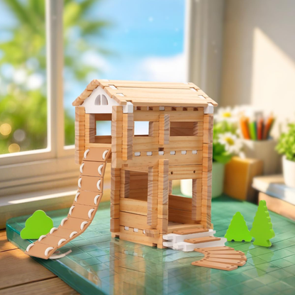 96pcs Montessori Wooden Building Blocks Set