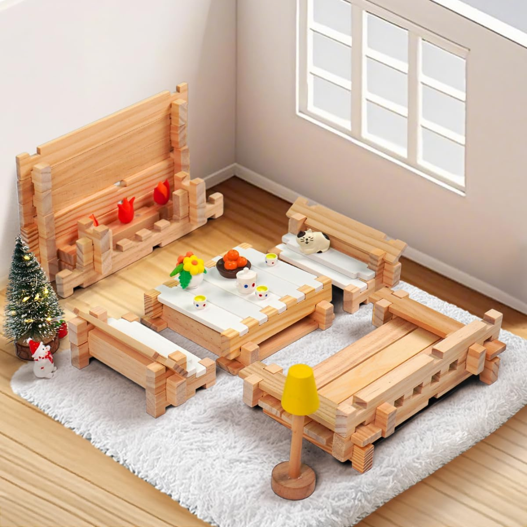 96pcs Montessori Wooden Building Blocks Set
